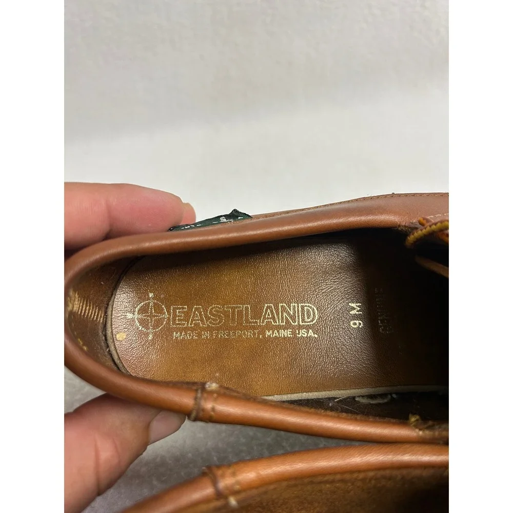 Preppy Heritage Eastland Mens 9 Brown Leather Acadia Boat Shoe Camp Moc